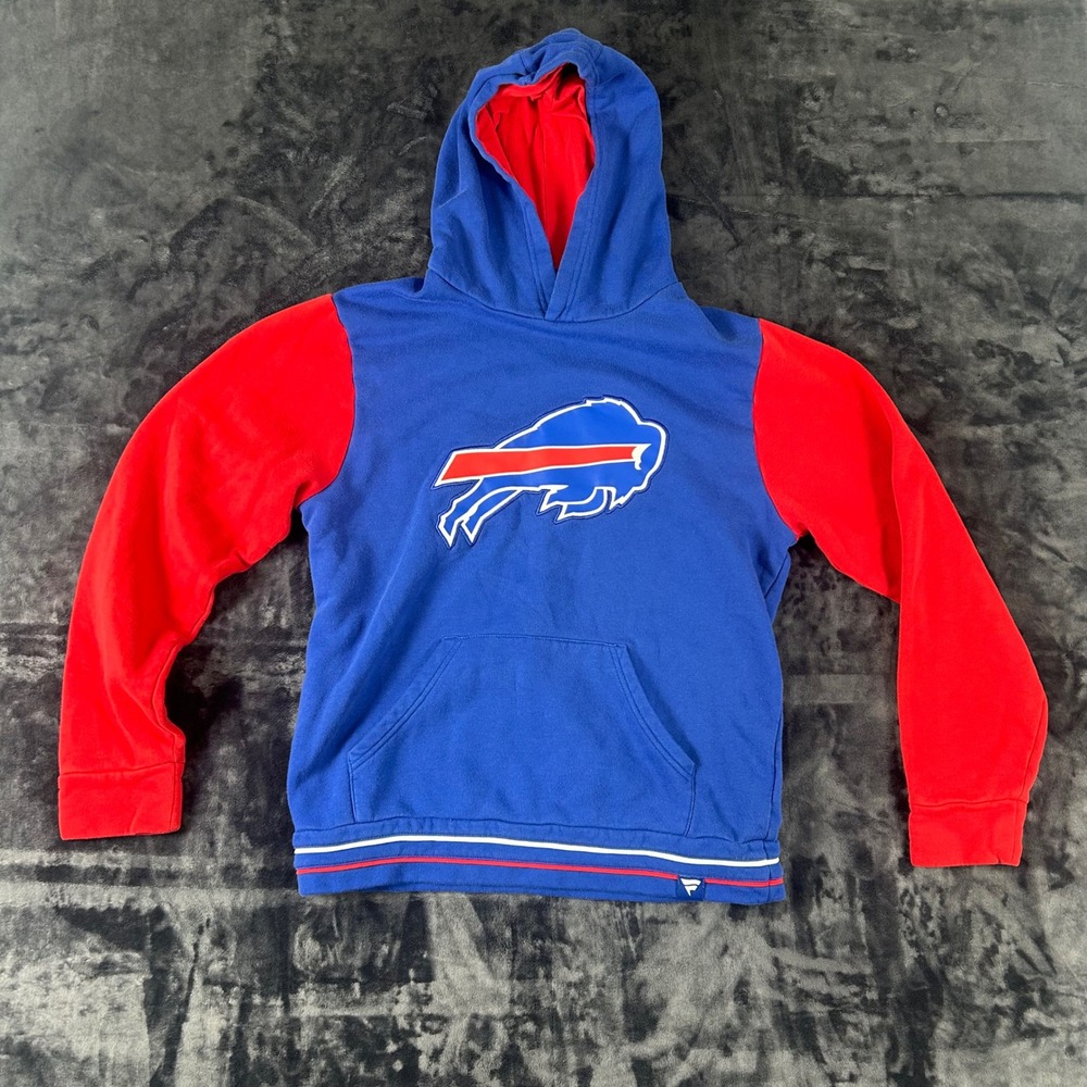 Fanatics Hoodie Mens Medium Blue Buffalo Bills NFL Colorblock Sweatshirt